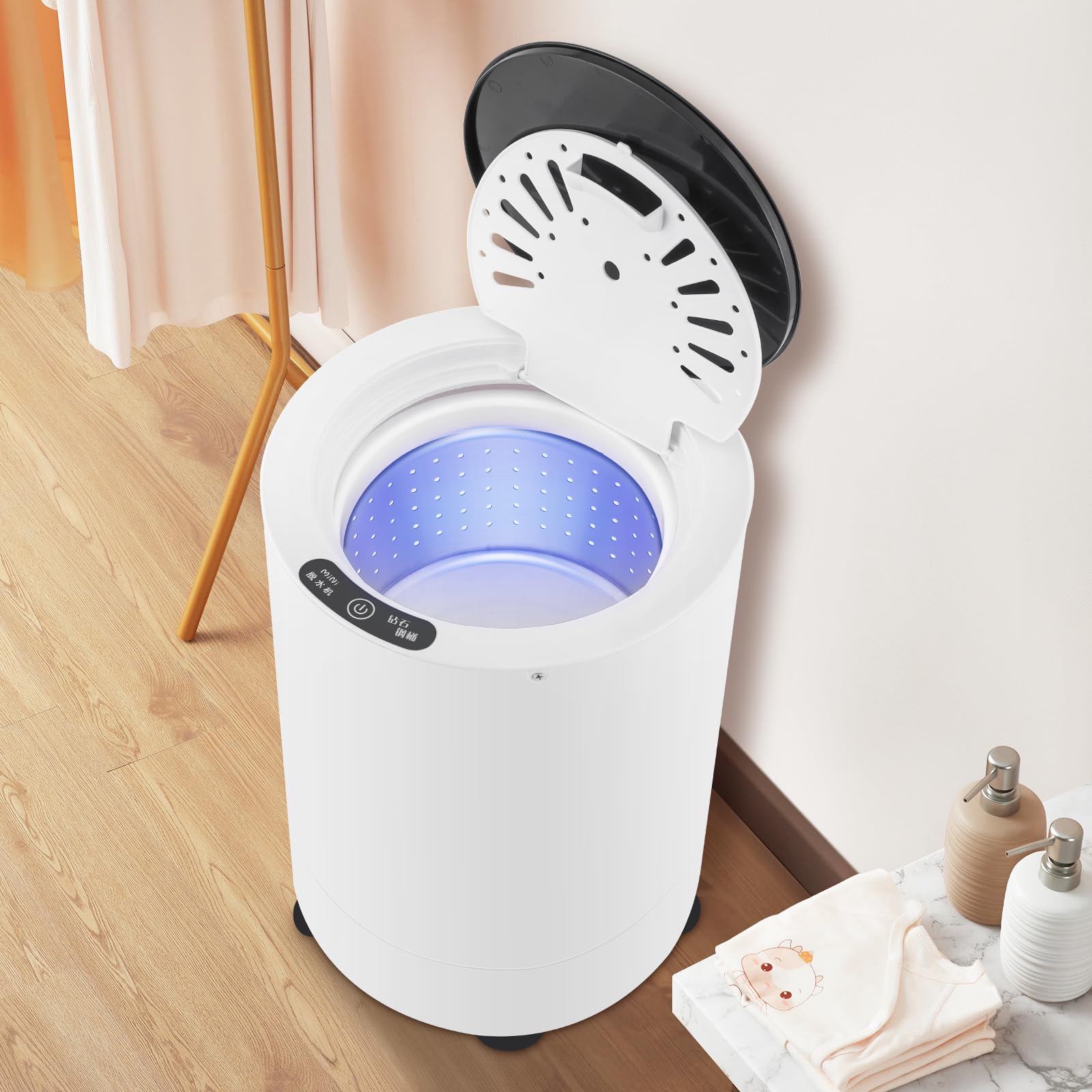 Meticuloso Electric Clothes Spin Dryer, Portable Mini Dryer, 110V Compact Spin Dryer Laundry Dryer for Apartment, School, Dorm, RV, Camping