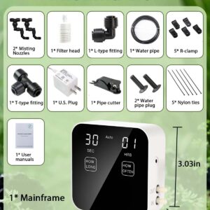 Reptile Humidifiers, Reptile Misting System, Reptile Mister Automatic with Timer, Terrarium Mister for Reptiles, Amphibians, Plants, Tank, Paludarium and Vivarium