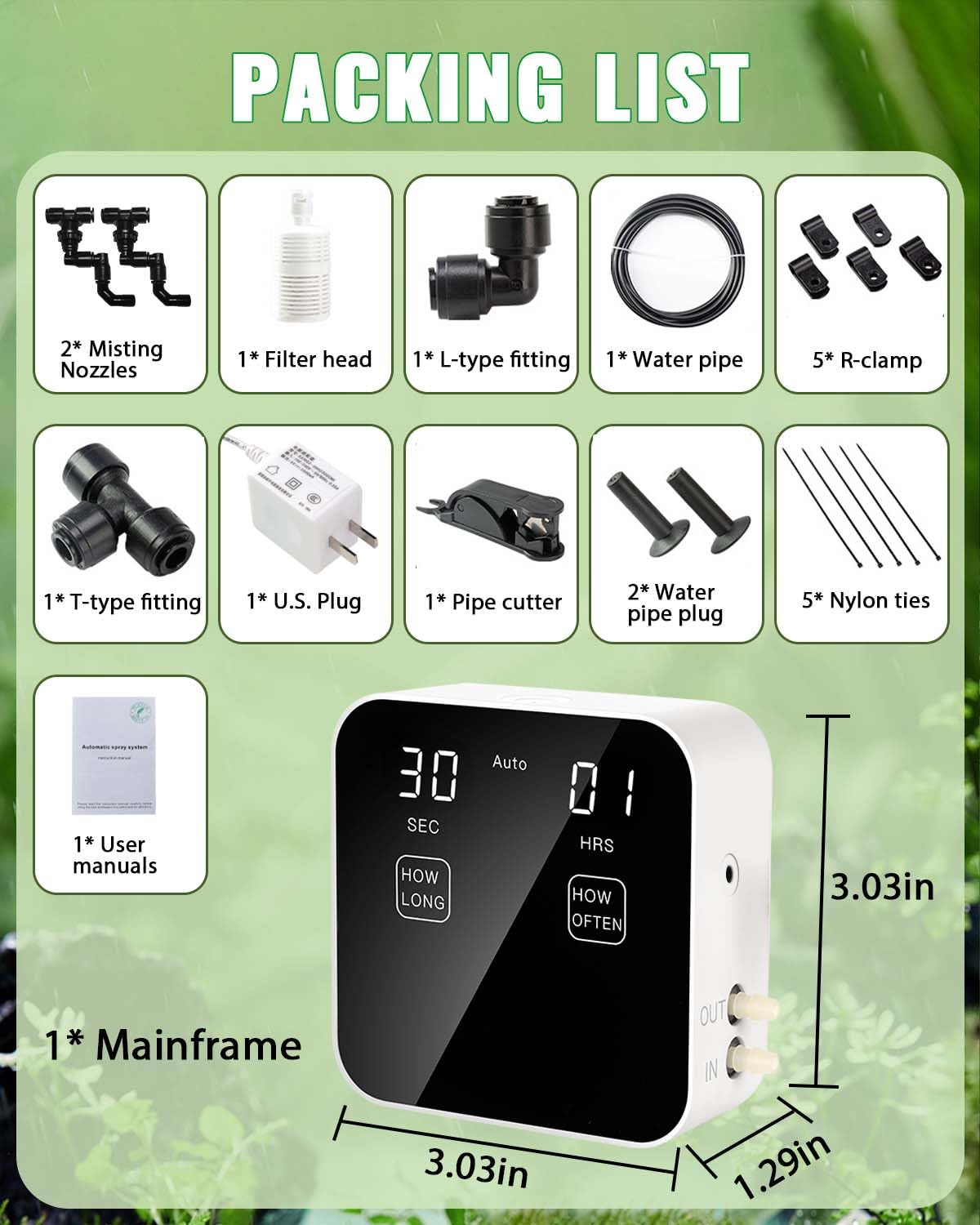 Reptile Humidifiers, Reptile Misting System, Reptile Mister Automatic with Timer, Terrarium Mister for Reptiles, Amphibians, Plants, Tank, Paludarium and Vivarium