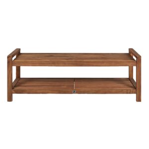 JONATHAN Y BNH102A Blane 50.8" 3-Seat Mid-Century Modern 600-Lbs Support Acacia Wood Slat Outdoor Garden Patio Bench for Garden, Lawn, Backyard, Pool, Deck, Beach, Firepit, Teak