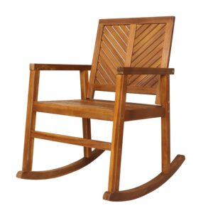 jonathan y rck100a ned modern chevron-back 300-lbs support acacia wood patio outdoor rocking chair for garden, lawn, backyard, pool, deck, beach, firepit, teak