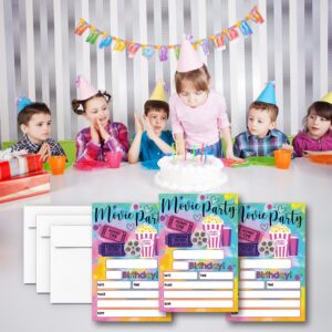 LoaHak Movie Birthday Decorations, Movie Party Celebration, Movie Night Invitations For Birthday. (088)