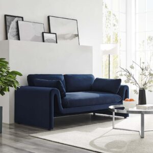 Modway EEI-6382-MID Waverly Performance Velvet Sofa, Midnight Blue