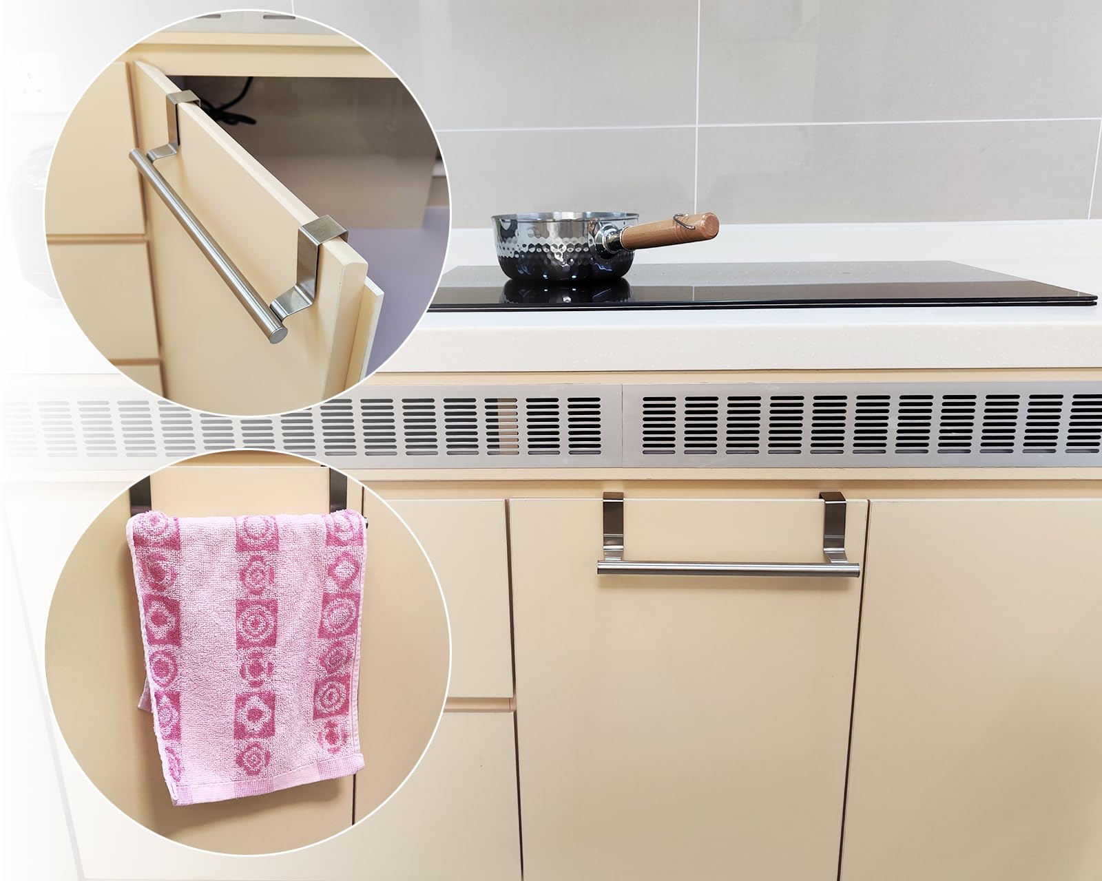 DS. DISTINCTIVE STYLE Kitchen Towel Holder Over Cabinet Door Towel Bar 2 Pieces Stainless Steel Kitchen Towel Hanger