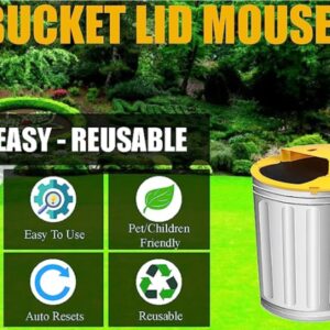 Mangucci 2 Set Bucket Mouse Trap | Indoor/Outdoor Mouse Trap Bucket Flip Lid, Reusable Mouse Traps Auto Reset Lid, Compatible with 5 Gallon Bucket Rat Trap Multi Catch