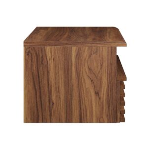 Modway Render Mid-Century Modern, Wall-Mount Nightstand, Walnut