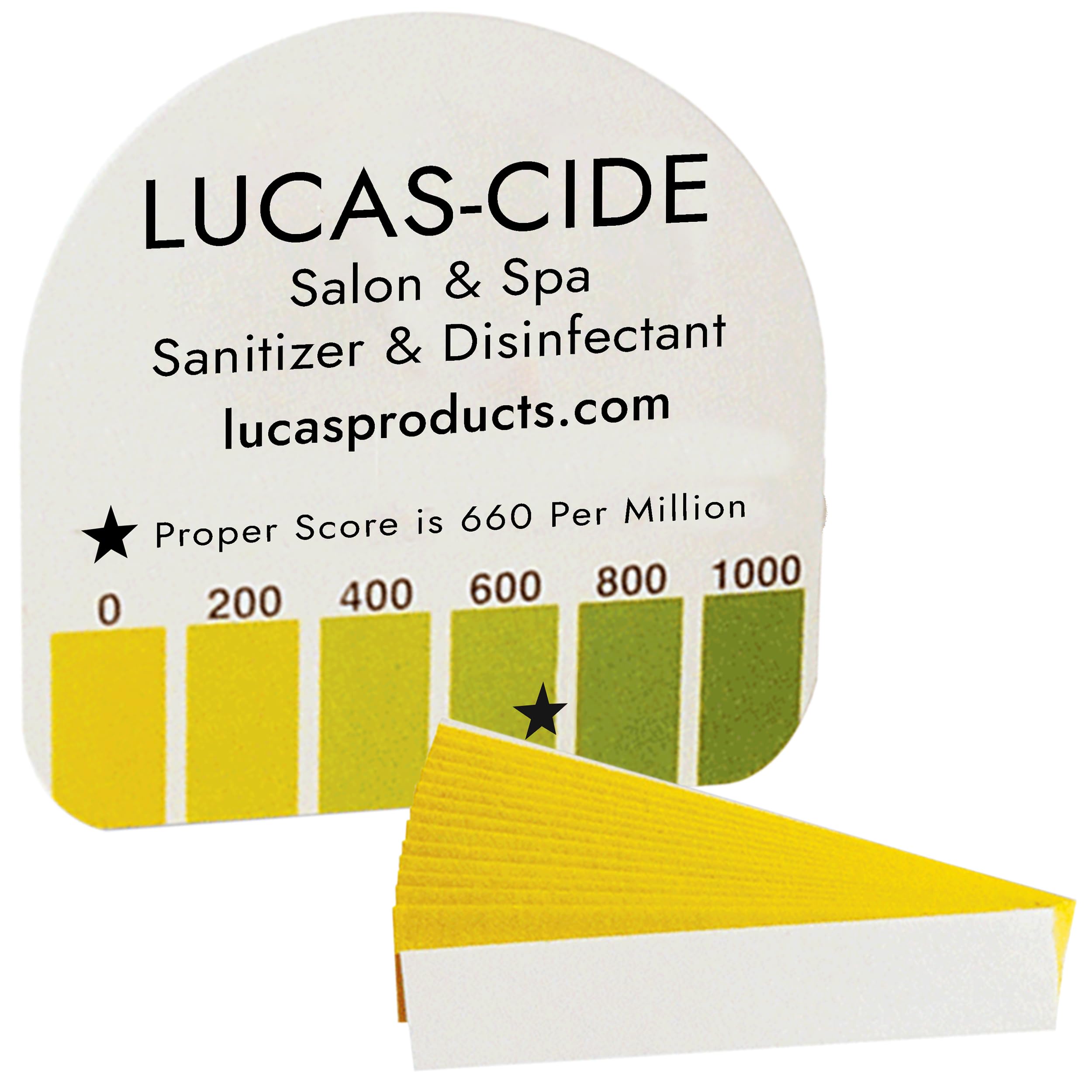 LUCAS-CIDE Quat Test Strips - Sanitizer Test Strips Food Service - 0-1000 ppm Test Strips for Sanitizing Solution - Pack of 15 Quat Sanitizer Test Strips