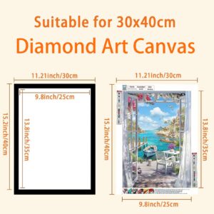 Diamond Art Frame 12x16 Inch - Diamond Frames 30x40 cm Painting Suitable for 10x14inch Picture, Diamond Frames Magnetic Self-Adhesive,Suitabble Frames Painting for Wall Window Door - 8 Pack (Black)