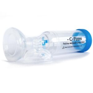 cat inhaler spacer for cats with breathing indicator - includes 2 masks to fit most cats - feline aerosol chamber