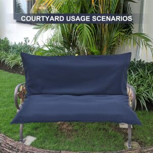 Three Seat Swing Replacement Cushions Only Cover, Anti-Slip Tie Rope Design Bench Cushions Cover for Outdoor Furniture, Zipper Easy to Change Porch Swing Cushions Cover (60"W x 40"D x 4"T, Dark green)