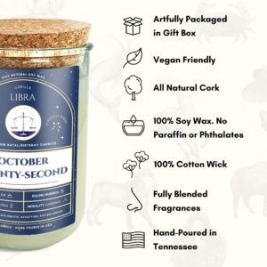 Birthday Candles - Custom Birthdate Astrological Zodiac Scented Candles. Astrology Gifts. All Natural Soy Wax. 75+ Hour Burn Time. Made in USA - October 24