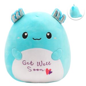 easfan 13'' get well soon axolotl plush pillow soft cute salamander plush get well soon gifts for kids patient feel better for women men