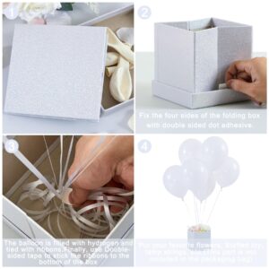 4 Set White Hot Air Balloons Table Centerpieces Decorations for Baby Shower Birthday Party Wedding Bridal Shower Table Decorations(Without Flowers)