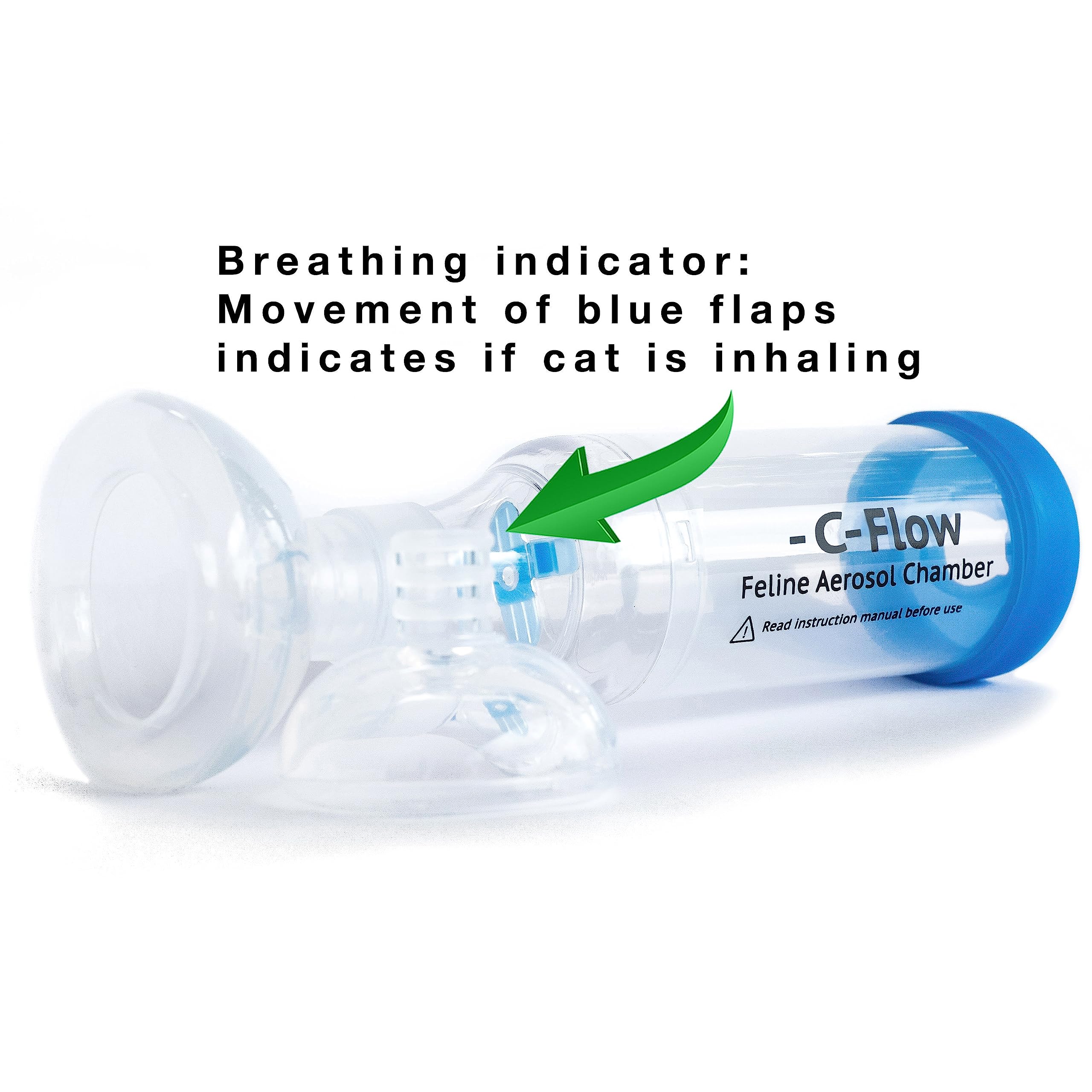 Cat Inhaler Spacer for Cats with Breathing Indicator - Includes 2 Masks to fit Most Cats - Feline Aerosol Chamber