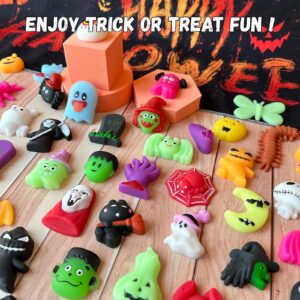 UUSYCUN 72PCS Halloween Mochi Squishy Toys, Squishy Party Favors for Kids, Kawaii Squishies Fidget Toys, Mini Mochis Squishy Animals for Halloween Goodie Bags, Gifts, Prizes, Birthdays