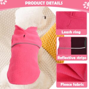 XS Dog Sweater - Fleece Vest Dog Sweater with Leash Hole Warm Pullover Fleece Dog Jacket Shirts Small Dog Sweater Winter Dog Clothes for Small Dogs Girl Pink Toy Dog Clothes, Pink