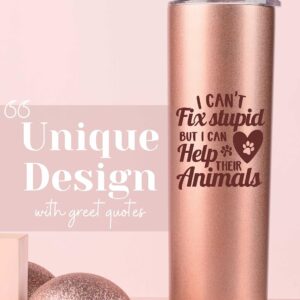 Onebttl Vet Tech Gifts for Wowen, Gifts for Veterinary Technologists on Vet Tech Week, Birthday and Christmas, 20oz Insulated Stainless Steel Tumbler - Help Their Animals