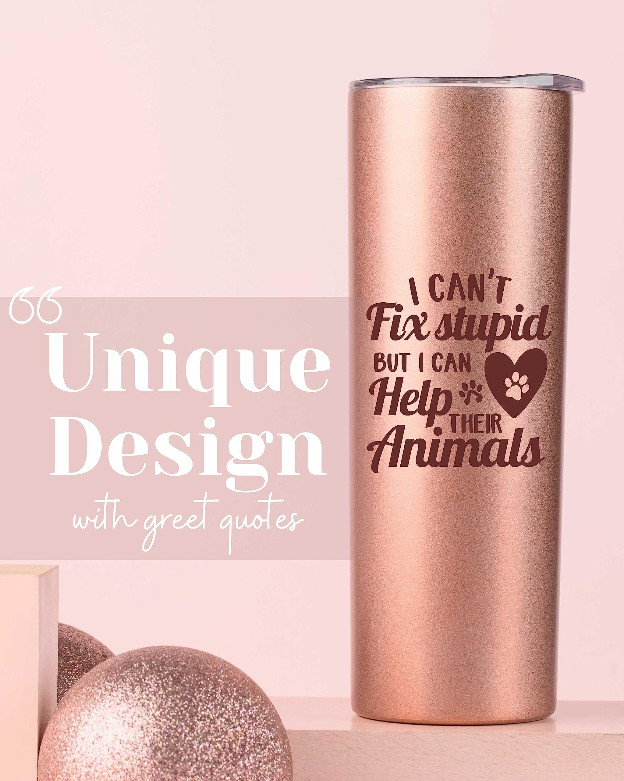 Onebttl Vet Tech Gifts for Wowen, Gifts for Veterinary Technologists on Vet Tech Week, Birthday and Christmas, 20oz Insulated Stainless Steel Tumbler - Help Their Animals