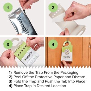 Trappify Ultimate Moth Traps: Adhesive Moth Traps for Clothes - Effective Pantry Moth Traps for Home, Kitchen, Closet, Cabinet, Storage Rooms, Cupboard | Recyclable - Easy Setup (8 Pack)