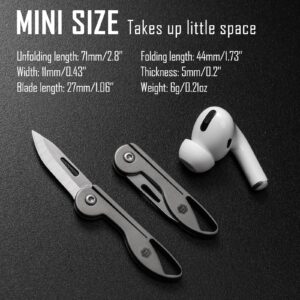 KeyUnity KK05 Mini Titanium Pocket Knife for Everyday Carry- Razor Sharp Folding Blade, Lightweight EDC Tool for Camping, Hiking and Outdoor