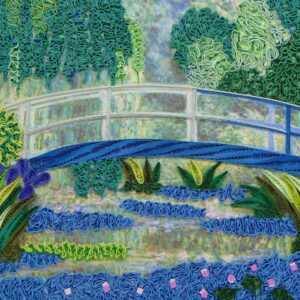 Claude Monet's Water Lilies and Japanese Bridge (1899) Quilling Art Greeting Card,Design Greeting Card for Birthday, Valentine's Day, Get Well, All Occasion. Framable Artwork for Art Lovers