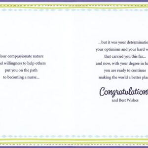 Designer Greetings So Proud of You Blue Foil Script Nursing Degree Graduation Congratulations Card for Nurse