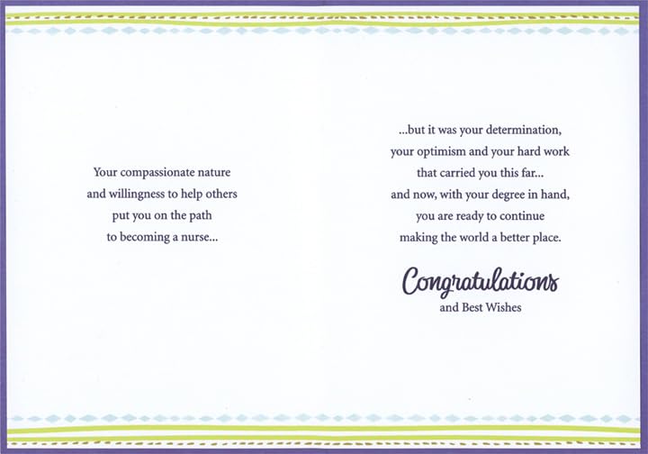 Designer Greetings So Proud of You Blue Foil Script Nursing Degree Graduation Congratulations Card for Nurse