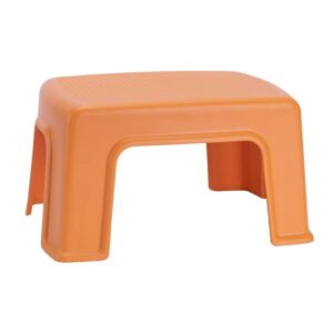 veemoon 1pc plastic stool, orange, portable, non-skid, suitable for home, kindergarten, shopping mall