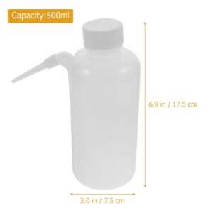 ULTECHNOVO Tattoo Wash Bottle Wash Bottles - 4Pcs 500ml Safety Wash Bottles Plastic Empty Filling Bottles Screw Cap with Down Spout for Dispensing Liquid Labs Watering Tools