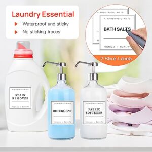 TESWEY Laundry Labels for Jars, Minimalist Laundry Room Labels Set, 18PCS PVC Laundry Room Labels for Organizing, Waterproof Labels for Laundry Containers Glass Jars, with DIY Blank Labels