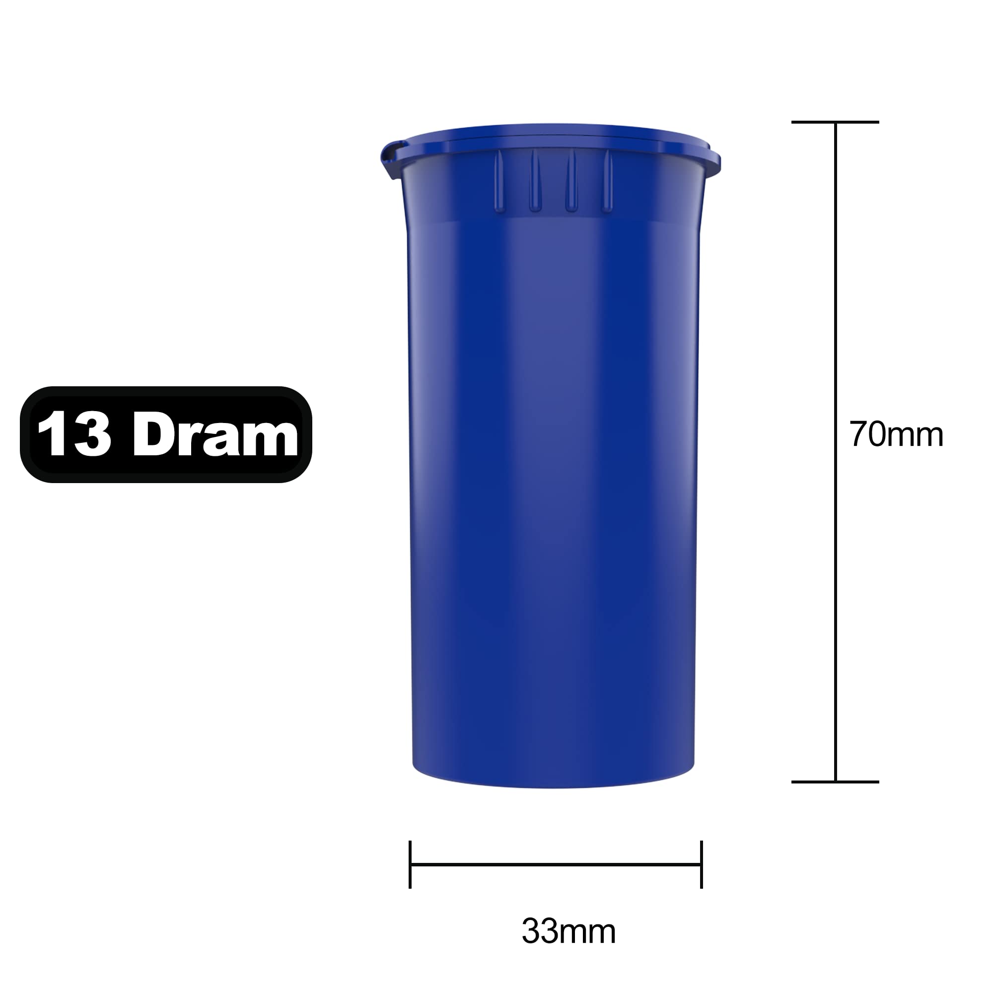 13 Dram CR Plastic Packaging Pop Top Containers - Child Resistant Travel Holder Vial Bottles - 315 qty (Blue)