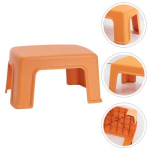 Veemoon 1pc Plastic Stool, Orange, Portable, Non-Skid, Suitable for Home, Kindergarten, Shopping Mall