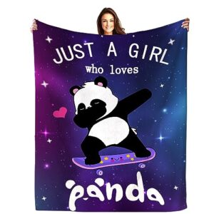 panda blanket ultra soft flannel panda throw blanket cozy lightweight panda gifts for panda lovers for kids adults 50" x40"