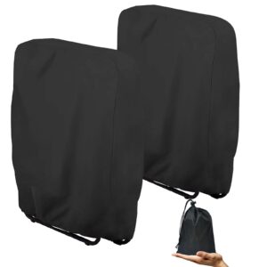 zero gravity chair covers 2 pcs, outdoor zero gravity folding patio chair covers waterproof dustproof gravity chair cover with storage bag(32.3" w x 7.9" d x 36.6" h) (black)