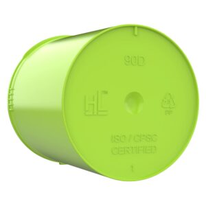 90 Dram CR Plastic Packaging Pop Top Containers - Child Resistant Travel Holder Vial Bottles - 60 qty (Lime Green)