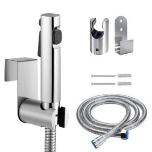 bidet hand held shower set dual jet mode nozzle abs plastic baby cloth diaper spray set with faucet dispenser spring hose wall mount bracket