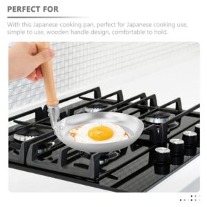 Angoily Tamagoyaki Pan Nonstick Egg Frying Pan Japanese Oyakodon Pan Tamagoyaki Egg Pastry Pan Mini Metal Skillet Omelette Pan with Wood Handle for Home Kitchen 17CM Japanese Egg Pan