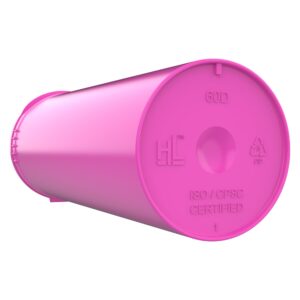 60 Dram CR Plastic Packaging Pop Top Containers - Child Resistant Travel Holder Vial Bottles - 75 qty (Pink)