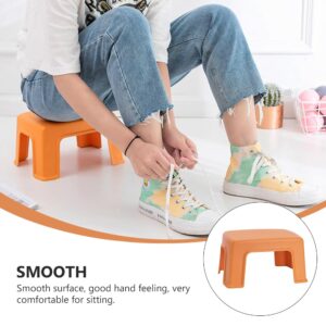 Veemoon 1pc Plastic Stool, Orange, Portable, Non-Skid, Suitable for Home, Kindergarten, Shopping Mall