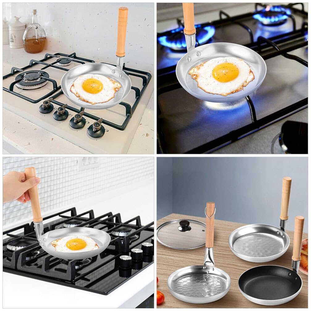 Angoily Tamagoyaki Pan Nonstick Egg Frying Pan Japanese Oyakodon Pan Tamagoyaki Egg Pastry Pan Mini Metal Skillet Omelette Pan with Wood Handle for Home Kitchen 17CM Japanese Egg Pan