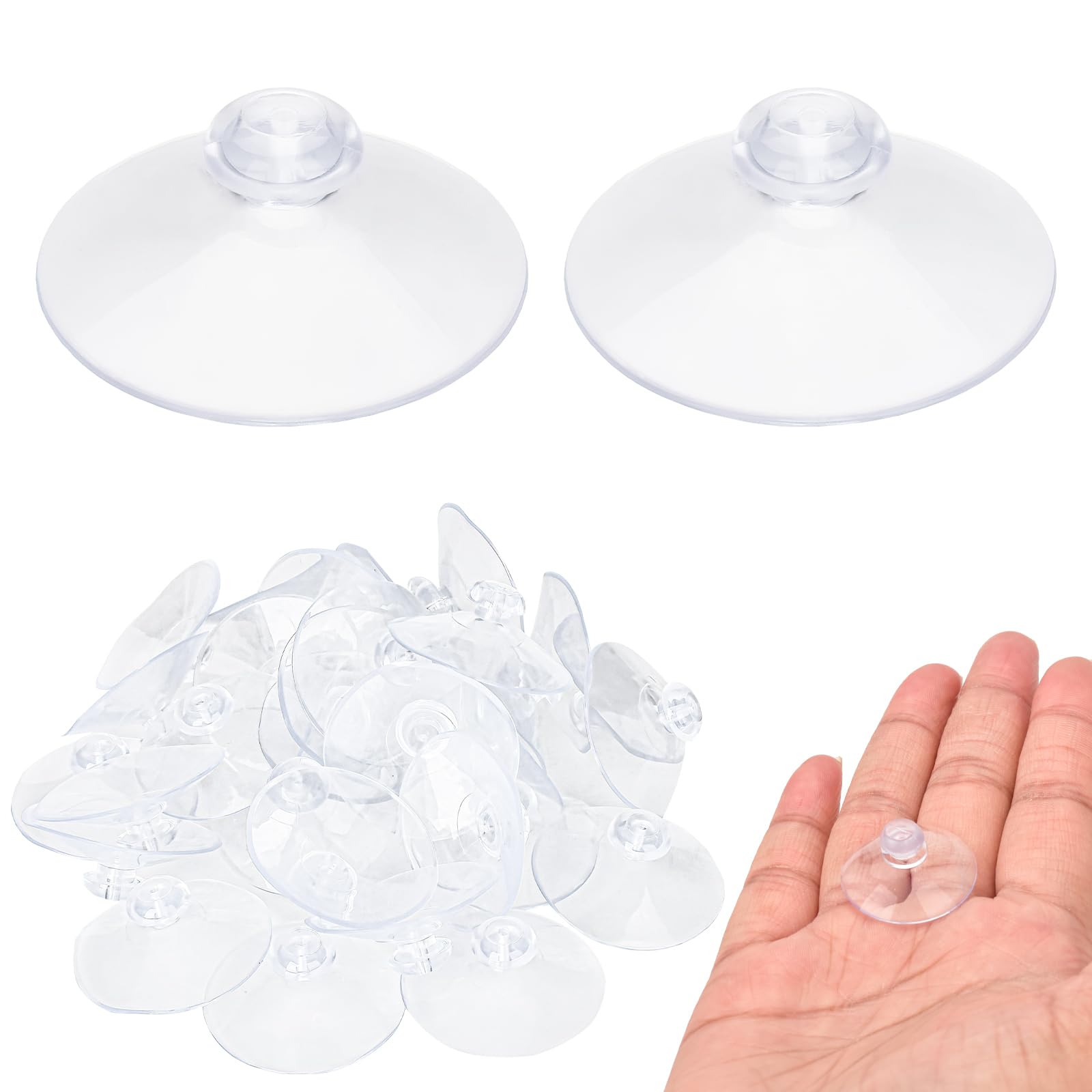 30 Packs Suction Cups Without Hook 1 Inch Suction Cups for Glass Table Tops Transparent Sucker Pad for Glass Home Organization Decoration,Clear