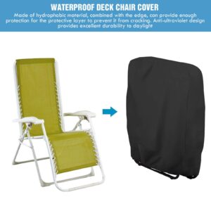 Zero Gravity Chair Covers 2 PCS, Outdoor Zero Gravity Folding Patio Chair Covers Waterproof Dustproof Gravity Chair Cover with Storage Bag(32.3" W x 7.9" D x 36.6" H) (Black)