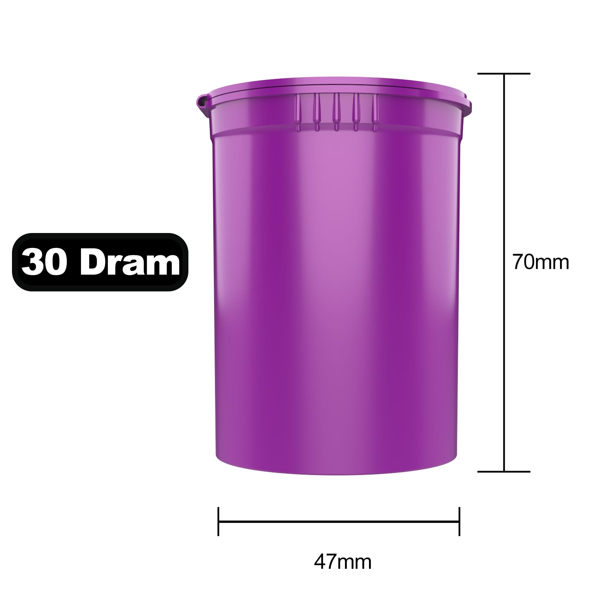 30 Dram CR Plastic Packaging Pop Top Containers - Child Resistant Travel Holder Vial Bottles - 160 qty (Purple)