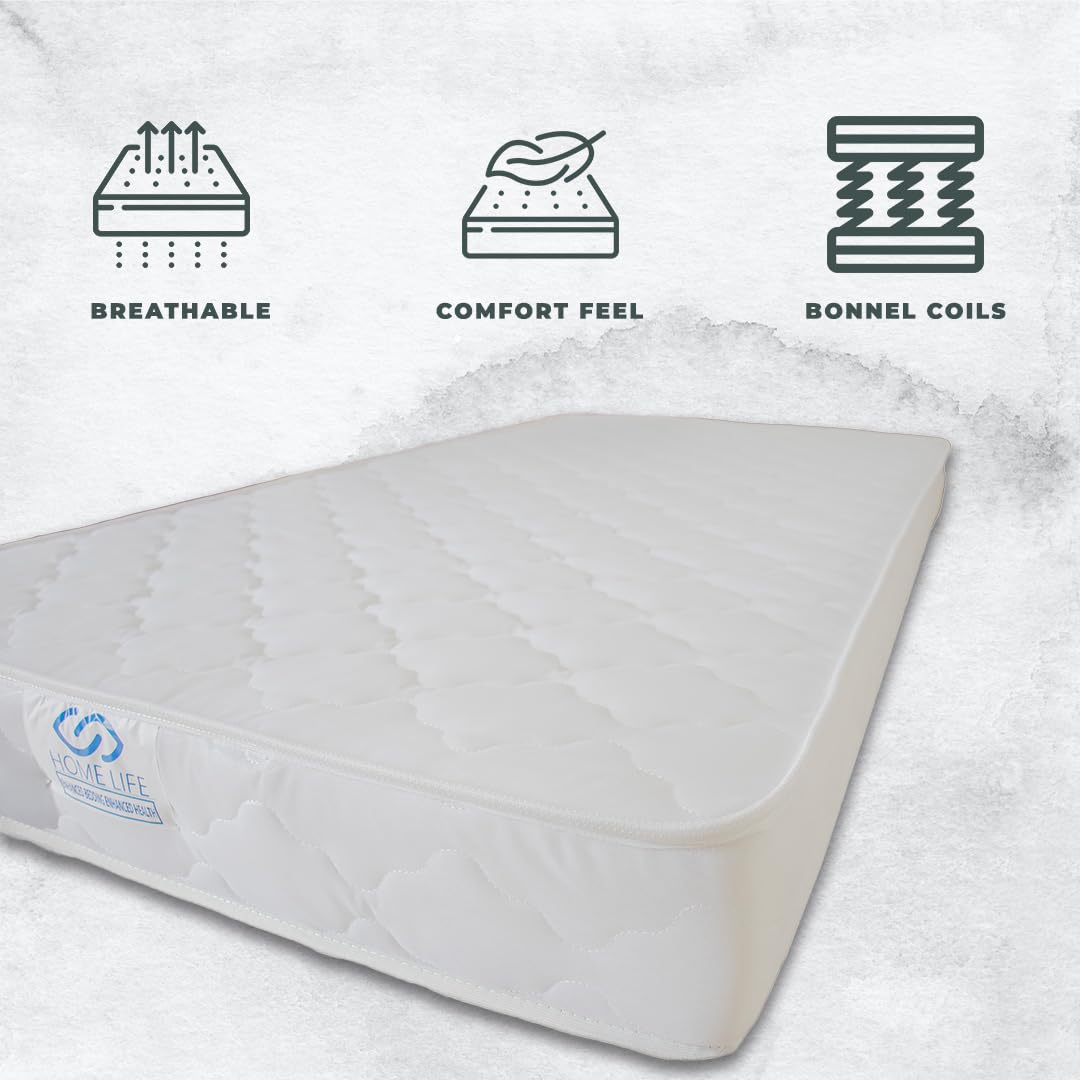 Oliver & Smith Twin Mattress 8 Inch - Medium Firm Euro Top, Double-Sided with Bonnell Coil Hybrid Support - 6 Layer High Density Foam - Cotton Cover Twin Size Mattress in A Box - White