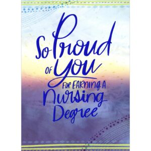 designer greetings so proud of you blue foil script nursing degree graduation congratulations card for nurse