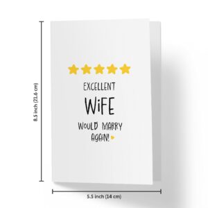 Karto Funny Birthday Card For Wife, Large 5.5 x 8.5 Birthday Card For Wife From Husband, Birthday Cards For Wife, Happy Birthday Wife Card - Excellent Wife