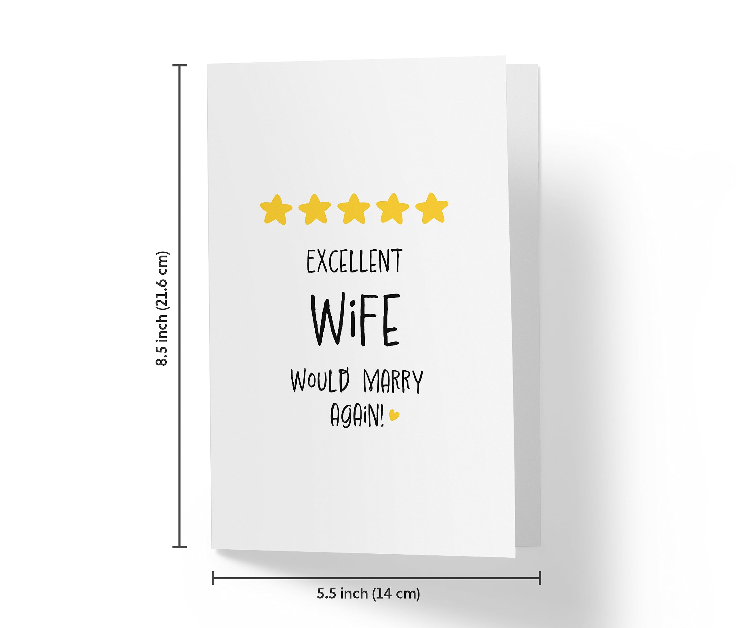 Karto Funny Birthday Card For Wife, Large 5.5 x 8.5 Birthday Card For Wife From Husband, Birthday Cards For Wife, Happy Birthday Wife Card - Excellent Wife