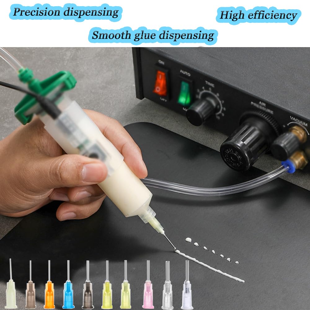 180 Pcs Dispensing Needle Tips, Blunt Tip Dispensing Needles with Luer Lock, Industrial Liquid Dispenser Needle for Oil Glue Applicator and Syringes (10 Sizes)