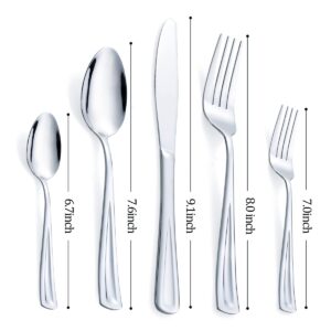 30-Piece Silverware Set for 6, GoGeiLi Stainless Steel Flatware Cutlery Set for 6, include Fork, Knife and Spoon Set, Mirror Finished