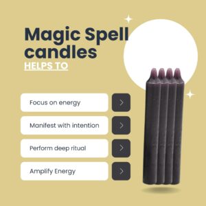 Soul Sticks Protection 4' Magic Spell Chime Taper Candles, 20 pcs - Ideal for Altar, Rituals, Ceremonies, Meditation Purple Candle for Witchcraft Supplies, Wiccan, Candles Clearance